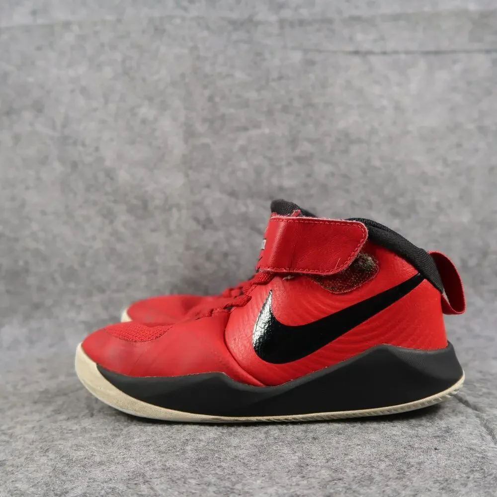 Nike Shoes Kids 13 Sneaker Team Hustle Mid Athletic Trainer Basketball Red Black - Picture 4 of 12